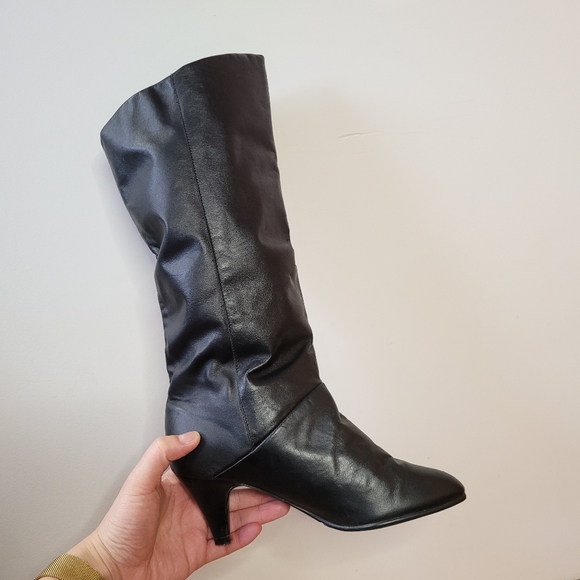 Kinney, Black leather heeled boots - Picture 11 of 16